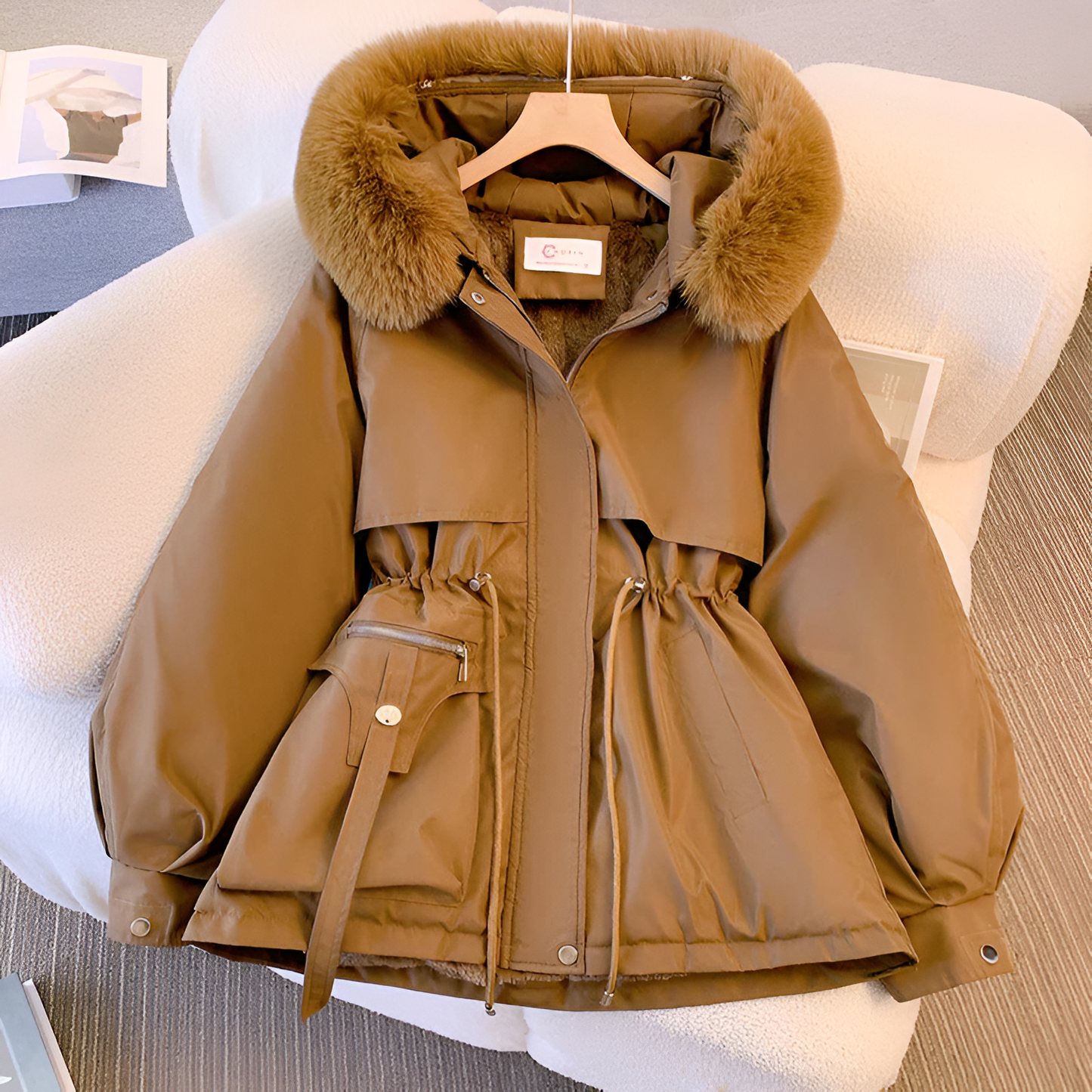 Nicole winter coat designed for versatile wear, perfect for both city outings and vacations.