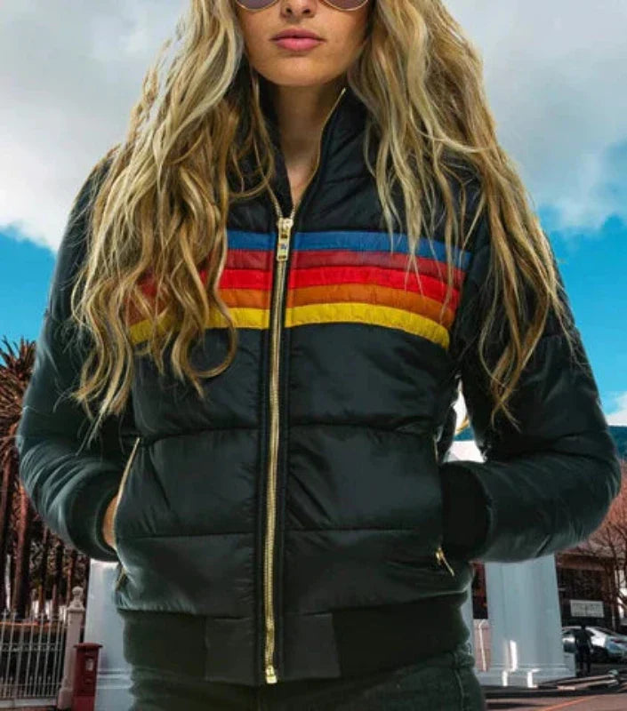 Puffer coat with hood, black puffer jacket with hood.