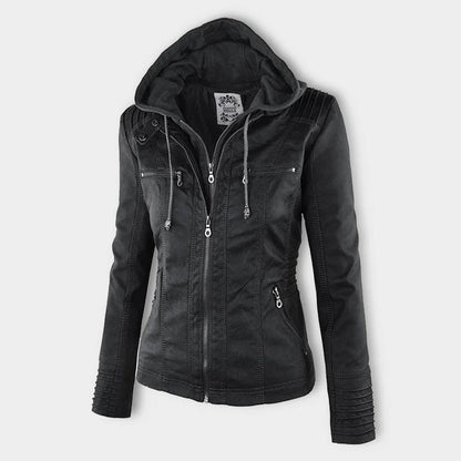 Sleek black jacket with thermal lining for ultimate warmth.