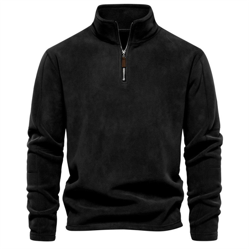 Comfortable Fleece Sweater with Quarter Zipper for Men