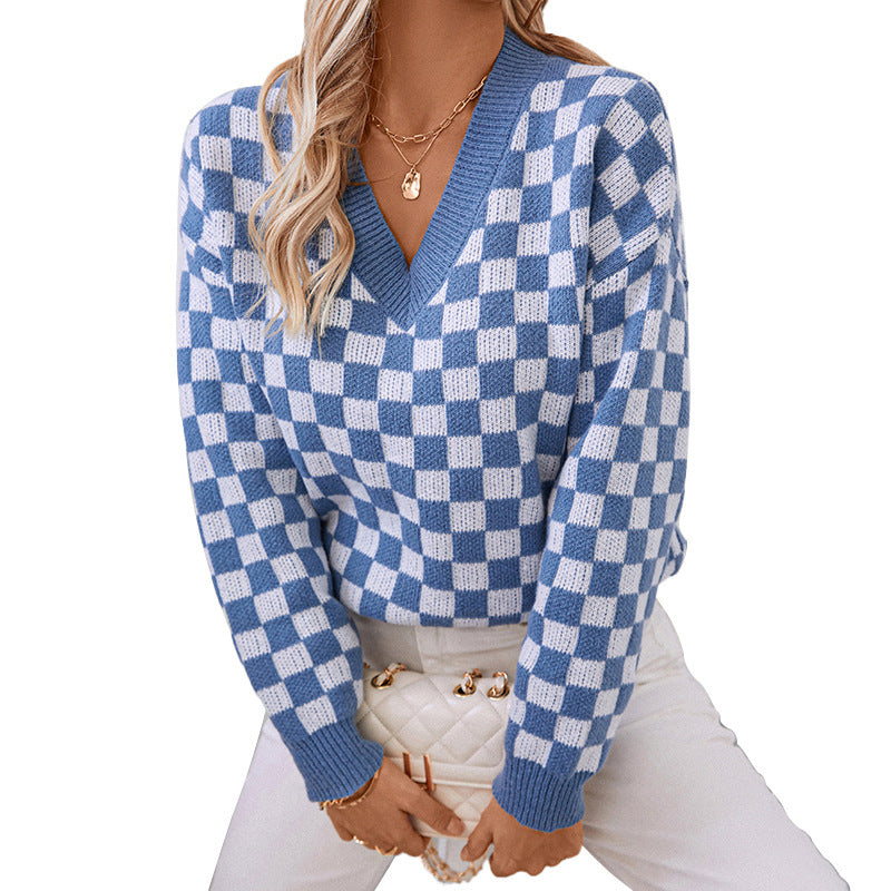 Blue and white jumper