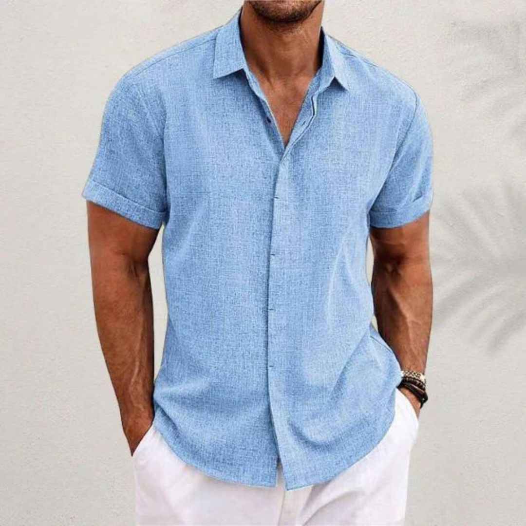 Men's premium linen shirt offering exceptional breathability and comfort.