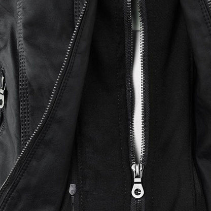 Classic black jacket perfect for layering in any season.