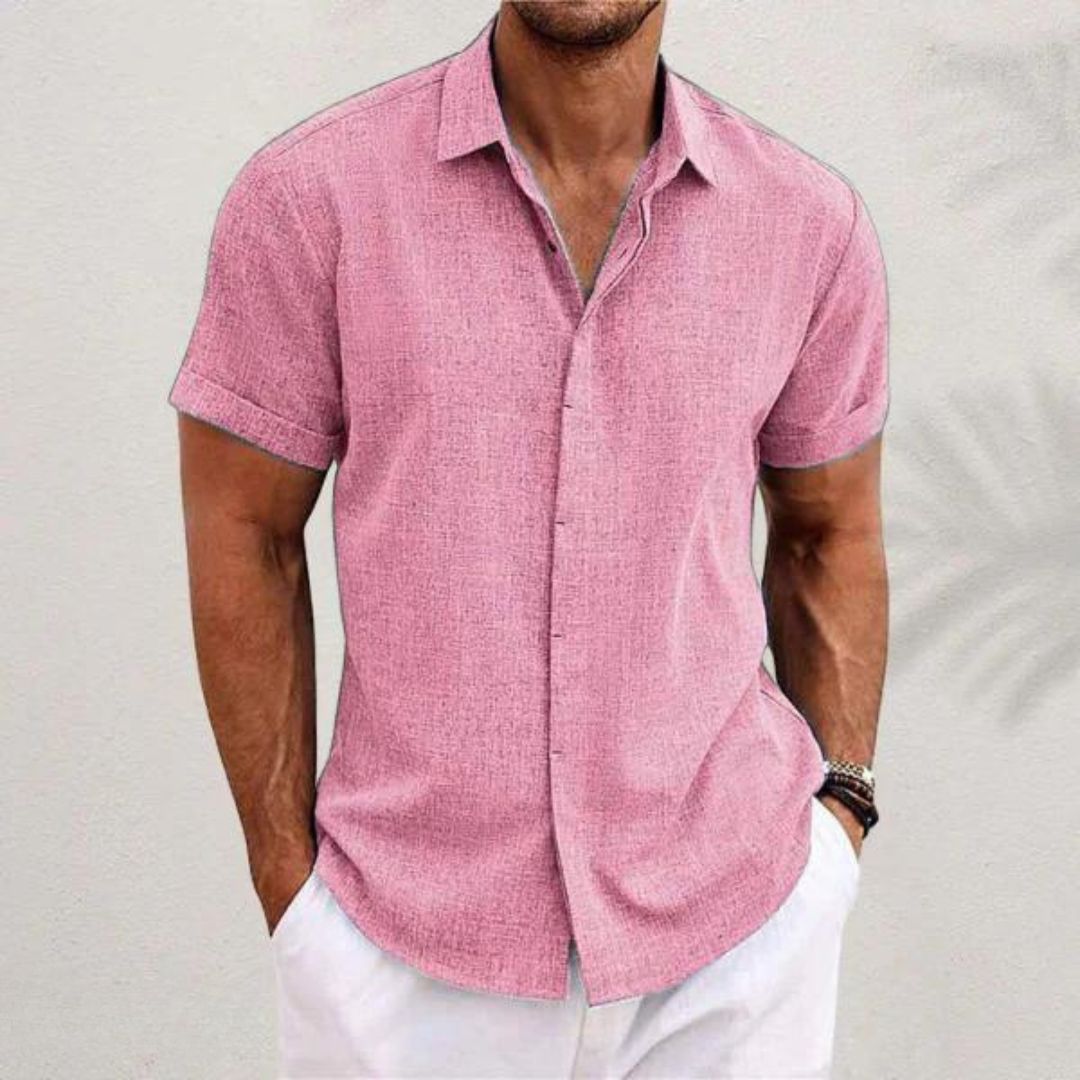 Elegant linen shirt for men, perfect for summer parties or formal events.