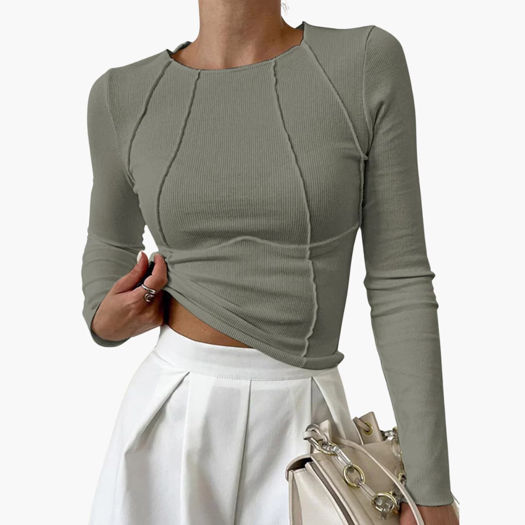 Figure-enhancing long-sleeved top designed to complement every silhouette.