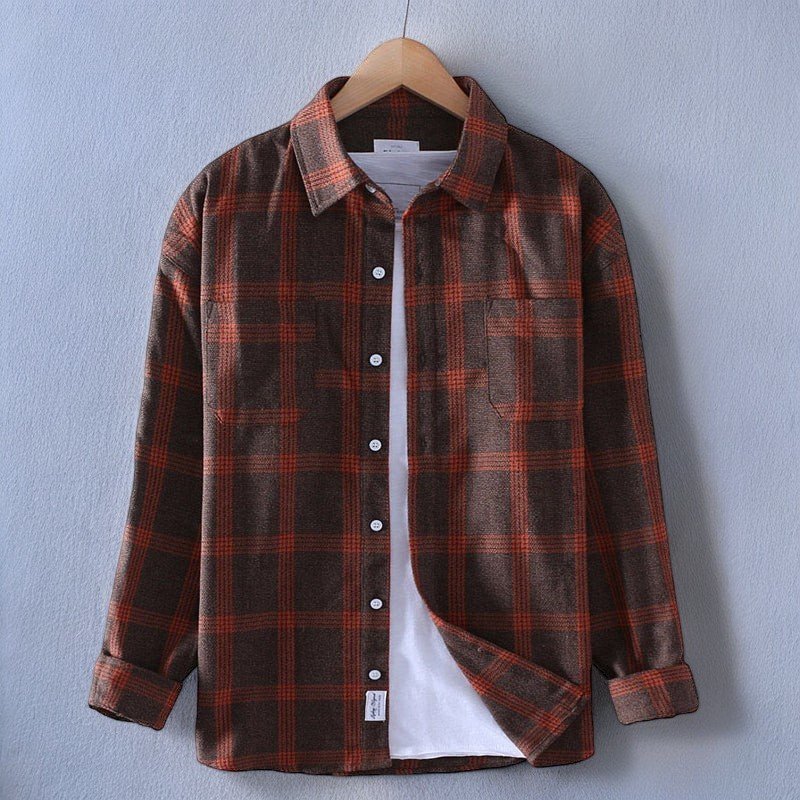 the Jordan plaid shirt, a versatile design that works for both casual and semi-formal looks.