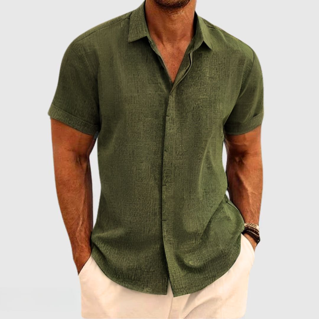 Light and breathable linen shirt ideal for warm summer days.