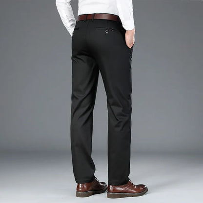 men's semi-formal black trousers designed for easy machine washing.