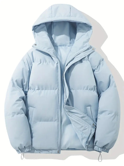 blue outerwear with excellent insulation to protect against the cold.