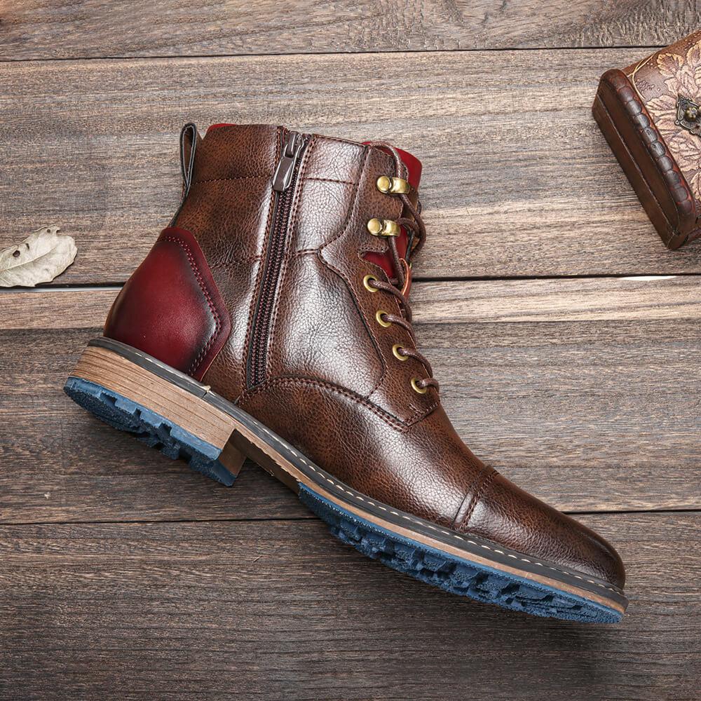 Elegant men's Oxford boots crafted from high-quality leather for timeless style.