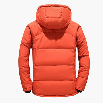 Lightweight down jacket providing warmth without bulk.