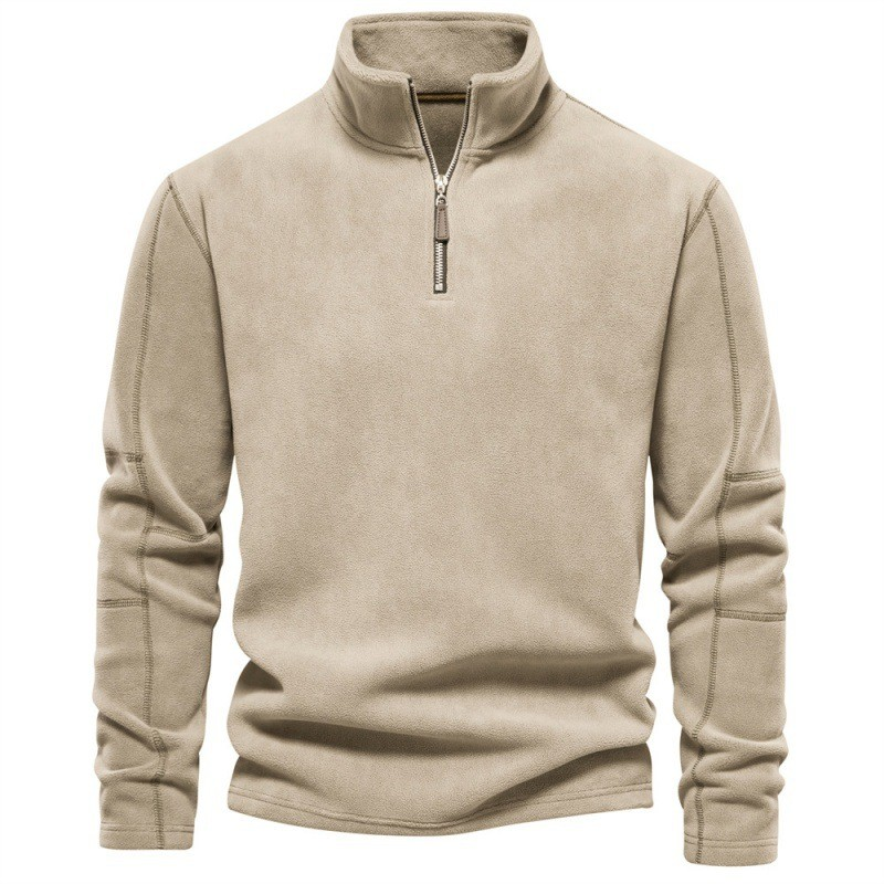 Stay warm with this ultra-soft fleece sweater featuring a quarter zipper, designed for Canadian winters.