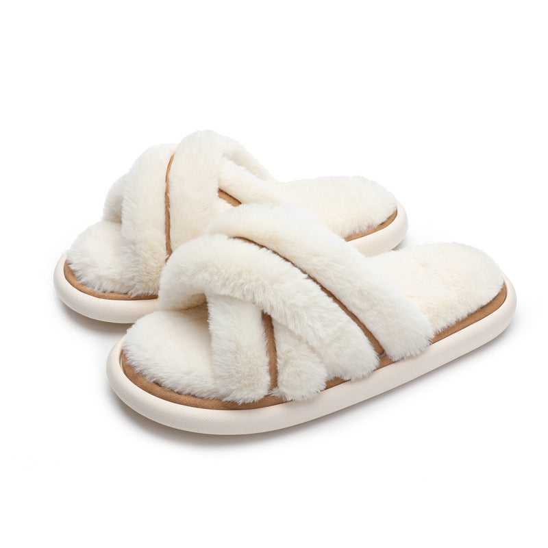 white fluffy slippers Canada